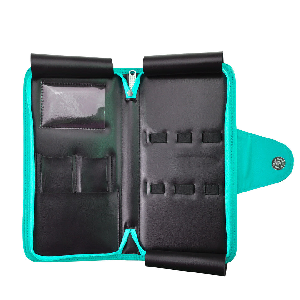 Kenchii Faux Leather 5-scissor Zipper Case, Purple